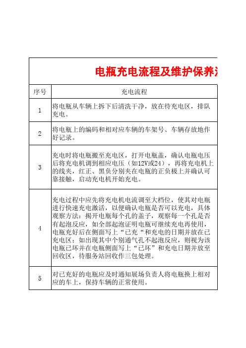 电瓶充电流程及维护保养注意事项