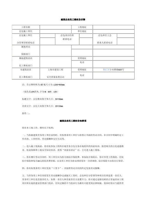 农民工维权告示牌