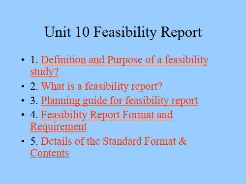 学术英语写作unit-10-Feasibility-Report