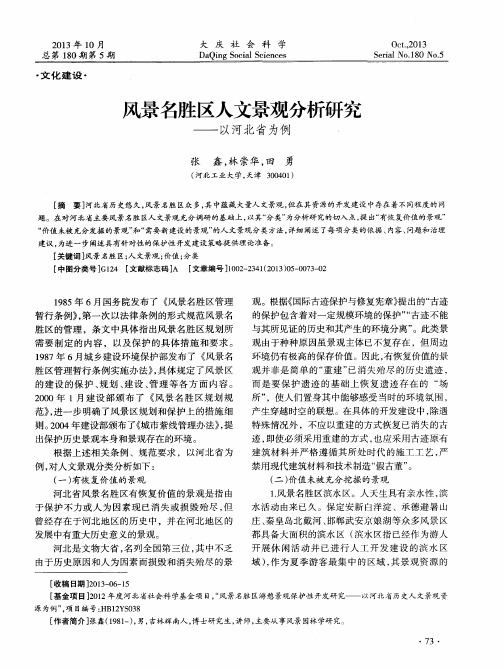 风景名胜区人文景观分析研究——以河北省为例