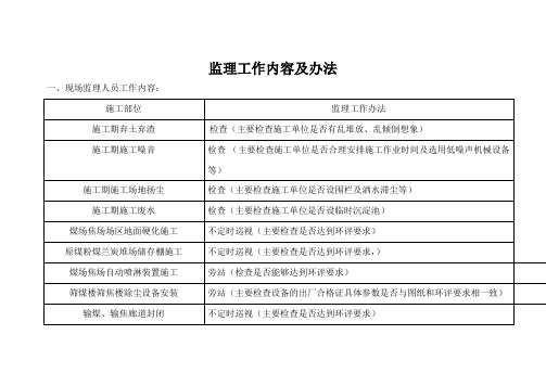 环境监理工作内容及办法