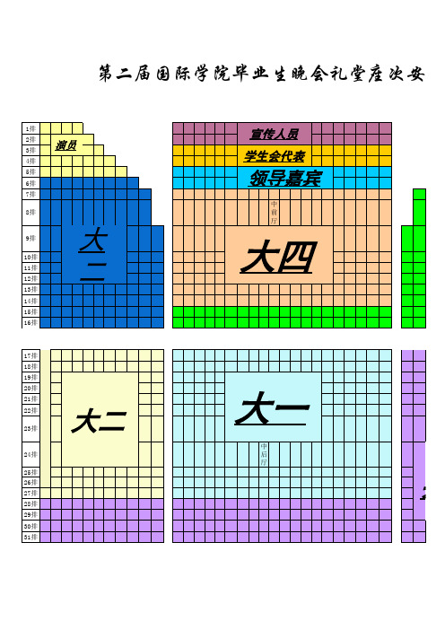 毕业生晚会座次安排表