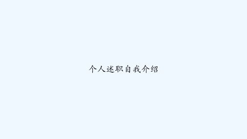 个人述职自我介绍 PPT