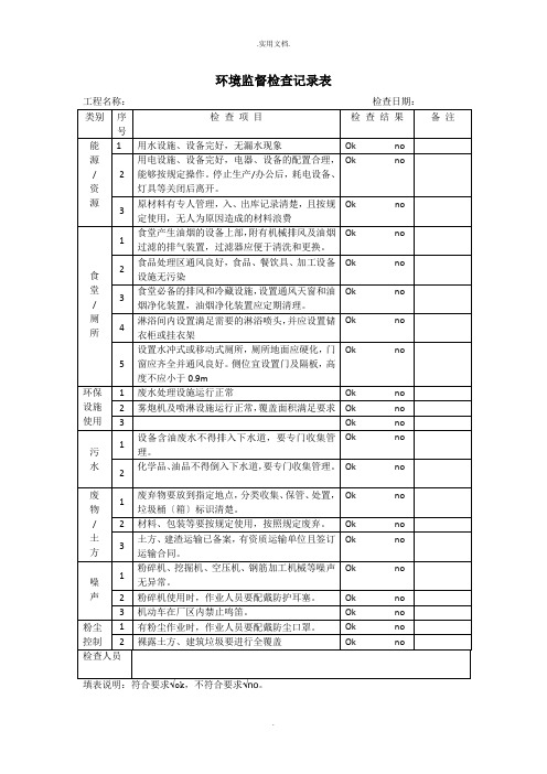 环境监督检查记录表