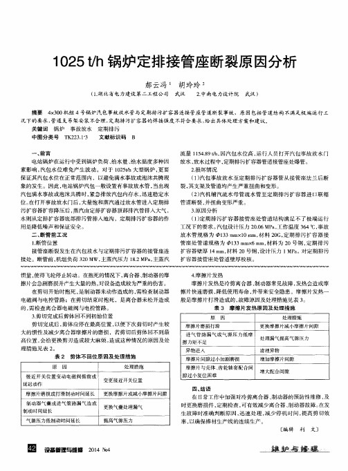 1025t／h锅炉定排接管座断裂原因分析