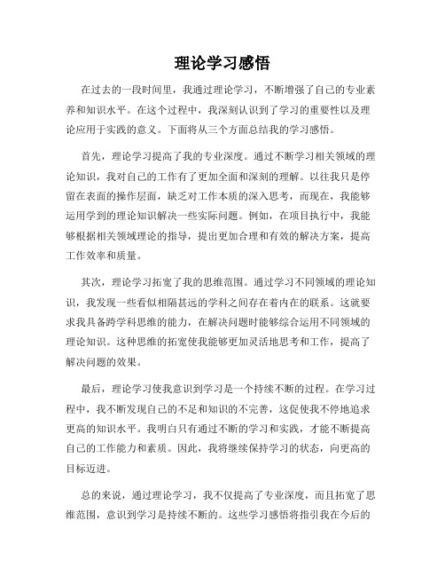 理论学习感悟