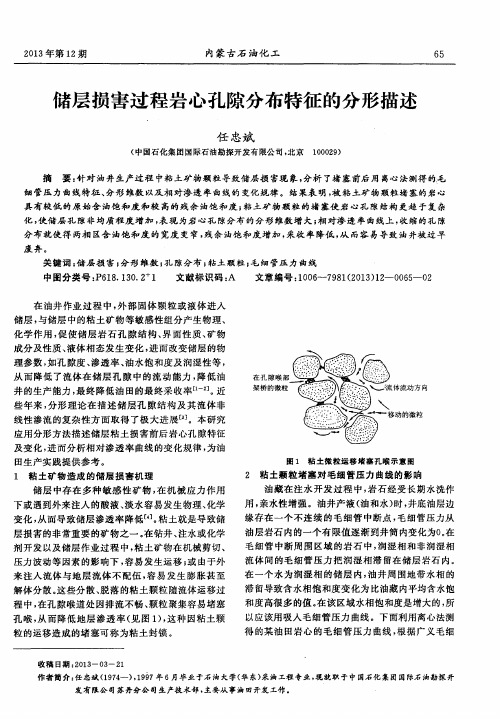 储层损害过程岩心孔隙分布特征的分形描述