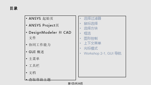 ansys workbench 图形用户界面PPT课件