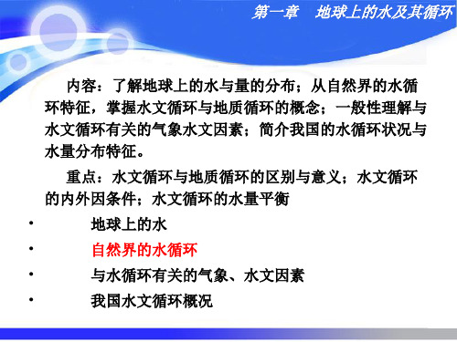 第一章地球上的水及其循环