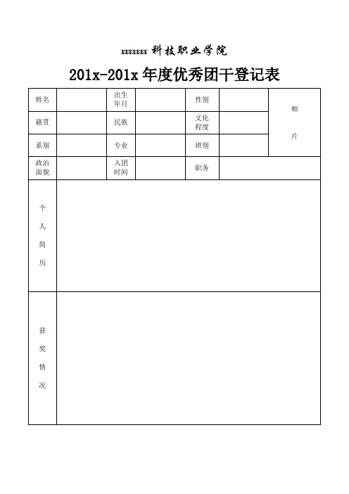 五四优秀团员、团干审批表