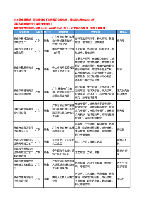 2020新版广东省佛山热弯玻璃工商企业公司名录名单黄页大全63家