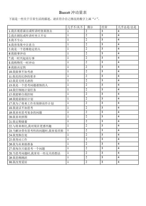 Barratt冲动量表