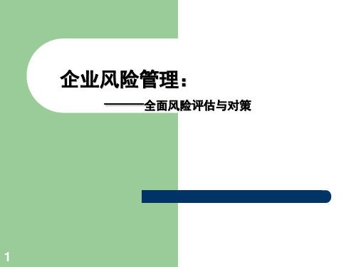 【2021年整理】企业风险管理--全面风险评估与对策