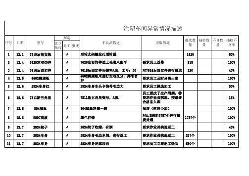 12月份 异常报告总结