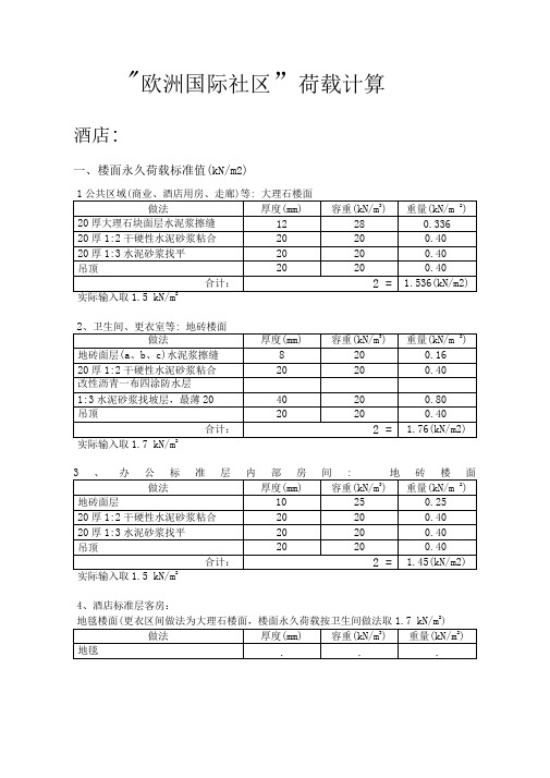 荷载计算书(通常版)