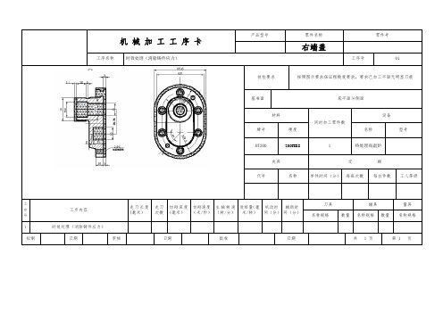 右端盖课程设计工艺卡片和工序卡片