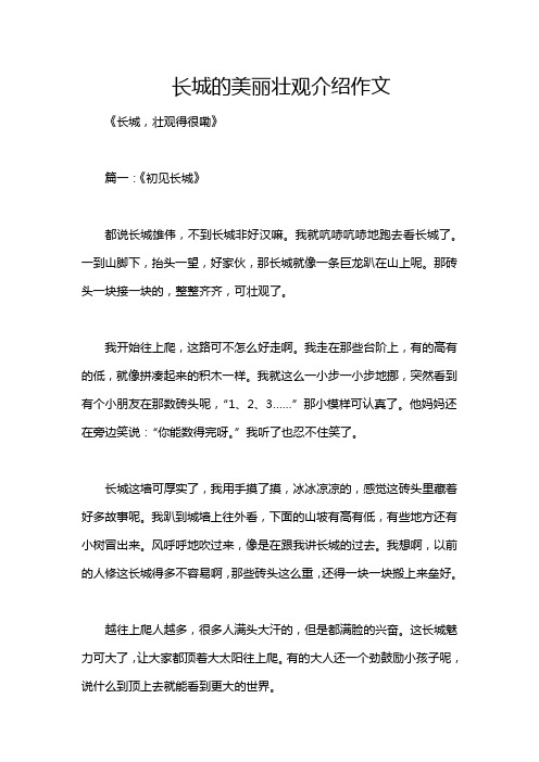 长城的美丽壮观介绍作文