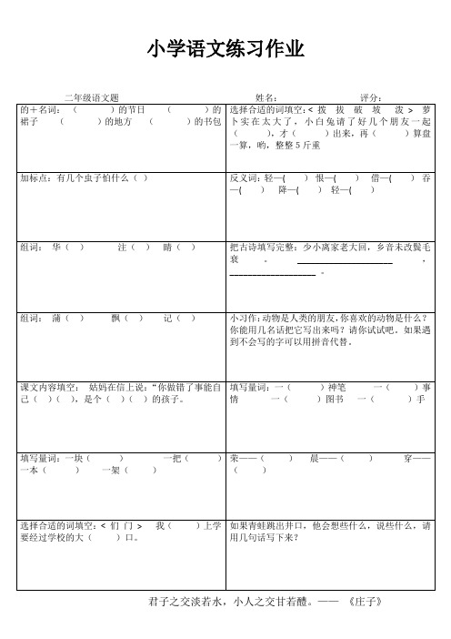 小学二年级语文精题选做系列I (97)