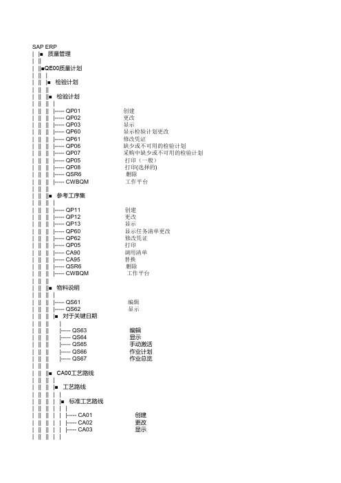 SAP 功能说明_SAP ERP系统菜单