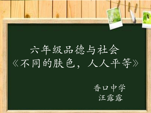 《不同的肤色 人人平等》优质课件