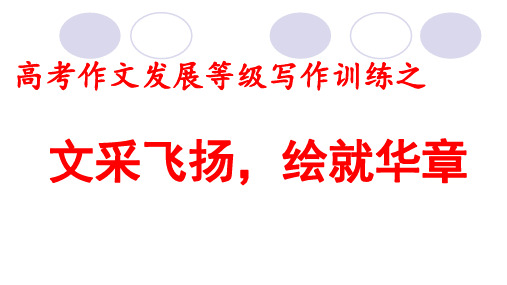 2021届高考语文 作文发展等级写作训练之文采飞扬,绘就华章 课件(25张PPT)