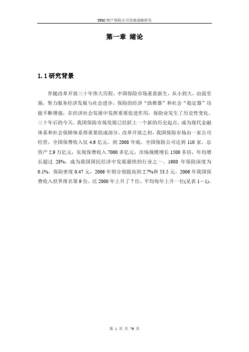 TPIC财产保险公司发展战略研究(MBA论文修订版)
