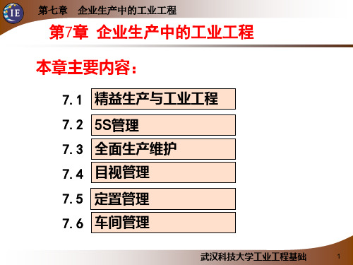 第7章 企业生产中的工业工程  工业工程导论 教学课件