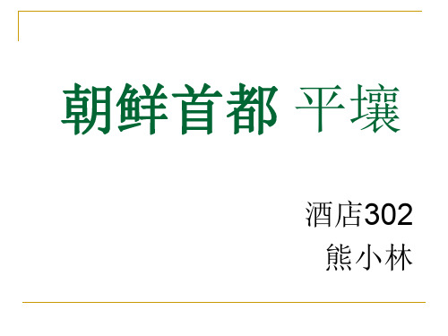 朝鲜首都 平壤PPT资料39页