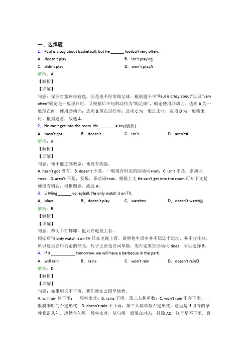 2022年初三英语常用语法知识——名词经典习题(答案解析)