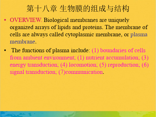 第十八章 生物膜的组成与全套PPT