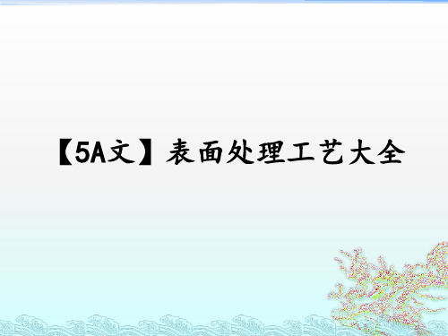 【5A文】表面处理工艺大全