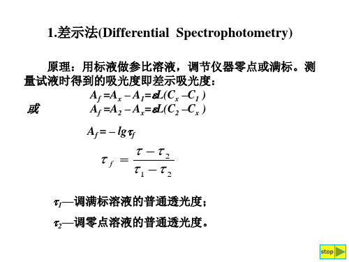 仪器分析：6.6差示分光光度法