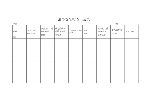 消防安全日常检查记录表