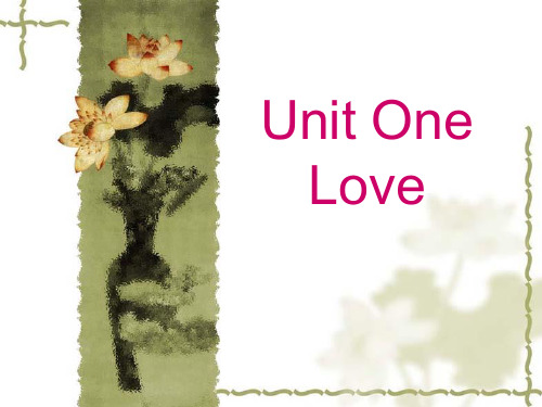 新编大学英语,第二版,book2,课件Unit One Love