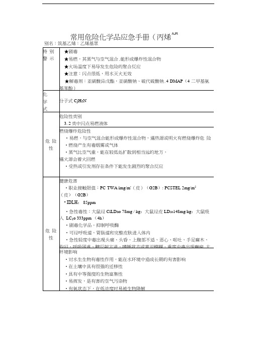 常用危险化学品应急手册(丙烯腈)