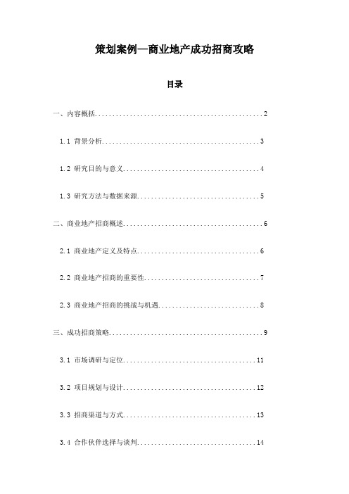 策划案例—商业地产成功招商攻略