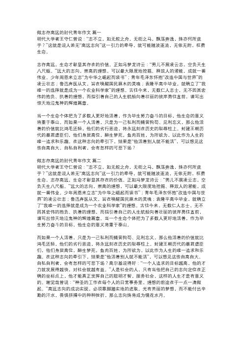 志向高远的作文200字