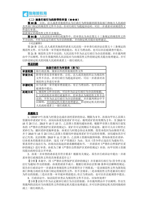 305.独角兽法考(行政法)-抽象行政行为的附带性审查