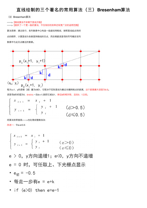 直线绘制的三个著名的常用算法（三）Bresenham算法