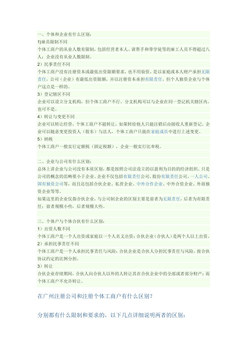 个体与企业与合伙公司的优劣对比