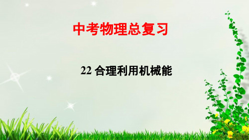 中考物理总复习——22 合理利用机械能