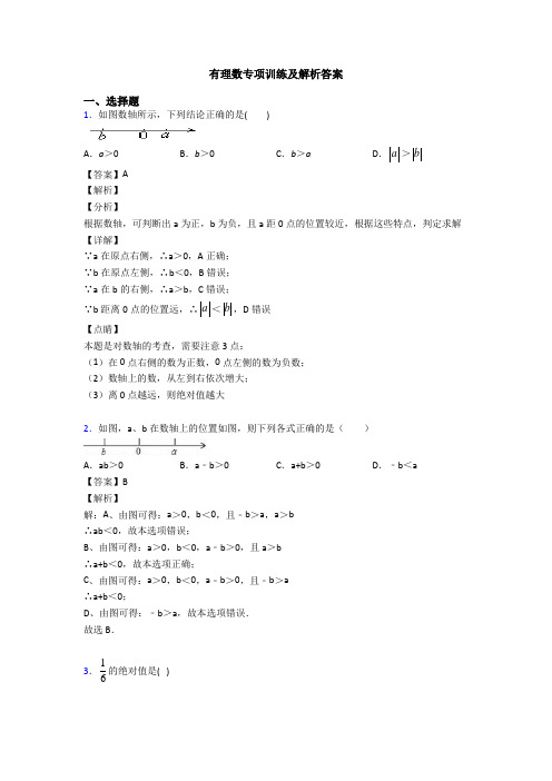 有理数专项训练及解析答案