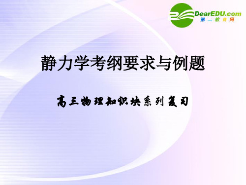 高三物理 静力学考纲要求与例题专题复习(1)课件