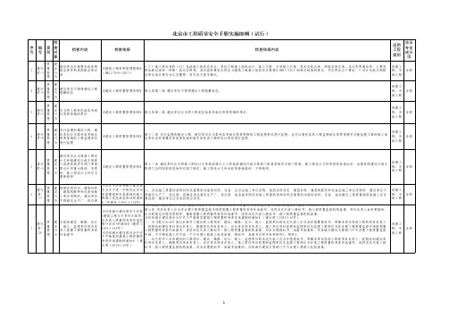 北京市房屋建筑和市政基础设施工程质量安全手册实施细则