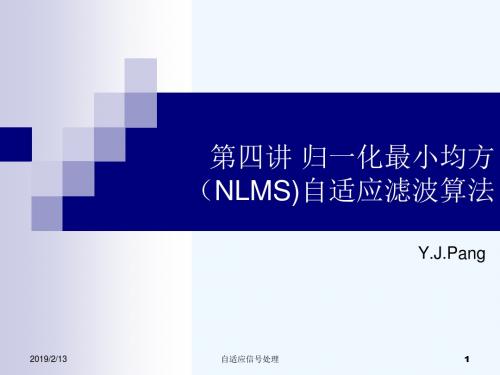 自适应滤波器原理 第四讲-NLMS算法