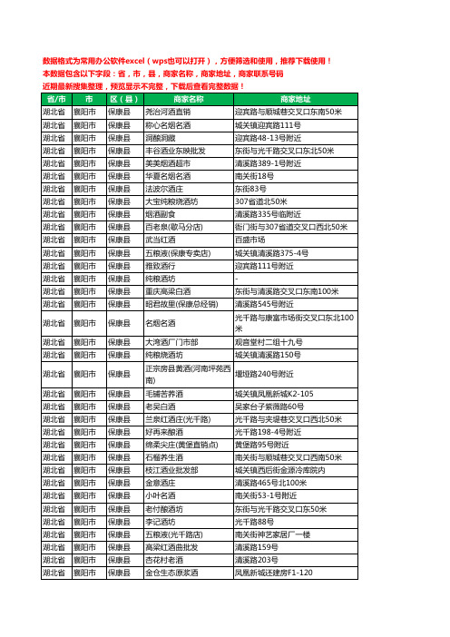 2020新版湖北省襄阳市保康县烟酒工商企业公司商家名录名单黄页联系电话号码地址大全51家