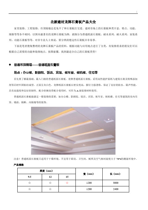 北新建材龙牌石膏板设备产品全套汇编