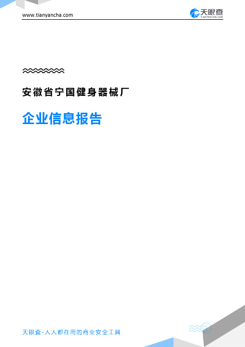 安徽省宁国健身器械厂企业信息报告-天眼查