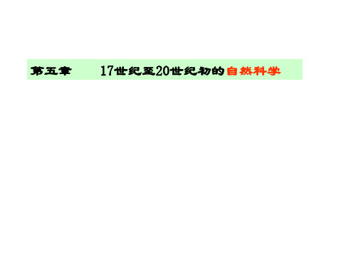 第五章17世纪至20世纪初的自然科学.