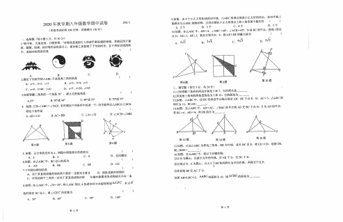 无锡市太湖格致中学2020-2021学年八年级上学期期中数学试题